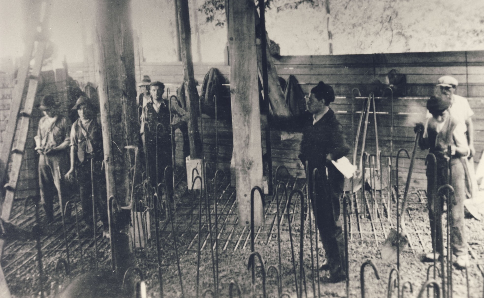 Chantier de construction du Bambesch années 1930